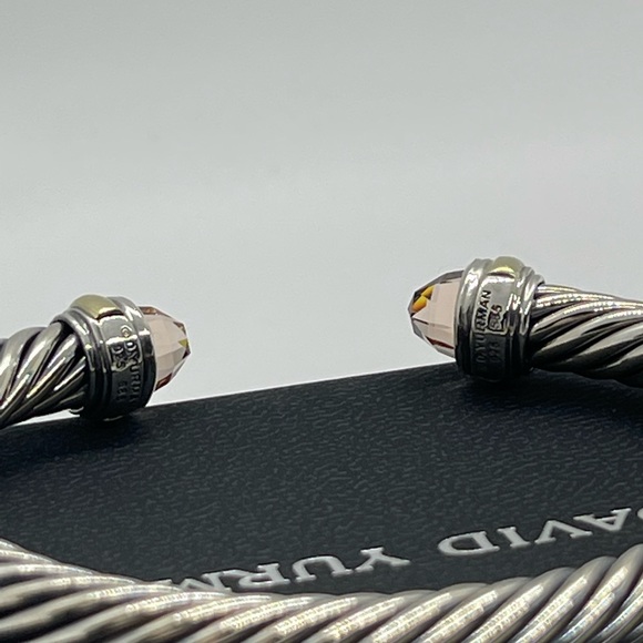 David Yurman Cable Classic 7mm Bracelet with Morganite and 14k Gold - Picture 6 of 10